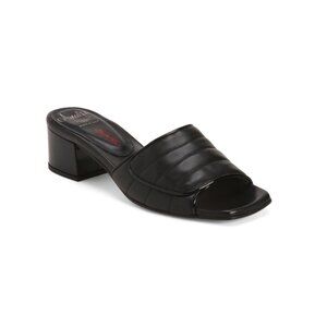 AMALFI Black Made In Italy Leather Mango Slide On Sandals